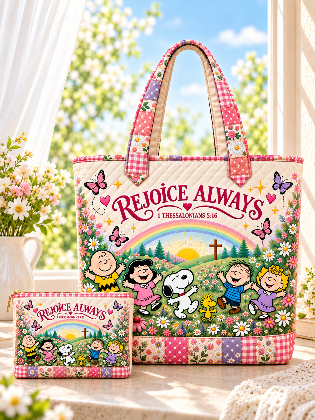 05 RejoiceAlwaysPeanutsQuiltedToteBag ToteandPouchPromoMockup