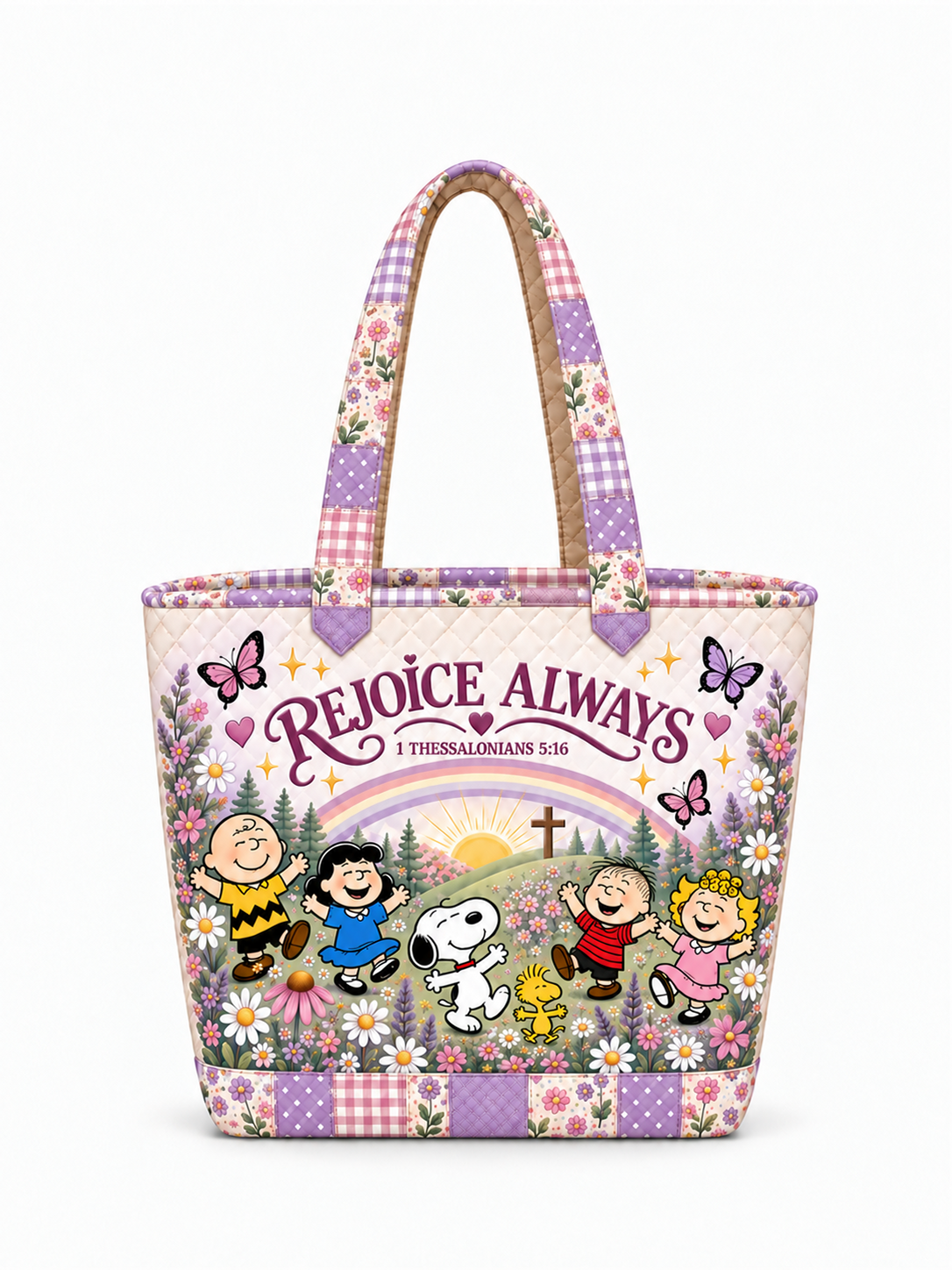 05_ _Rejoice_Always_Gift_For_Her_ _Peanuts_Christian_Quilted_Tote_Bag_Lavender_Rose_Floral_Patchwork_a0352767 a1e2 424e af55 353847b2156d