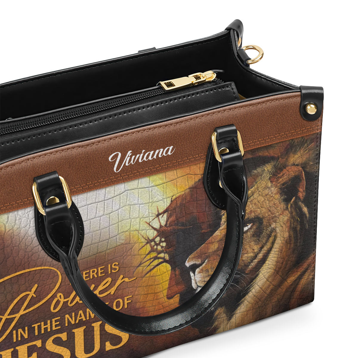 UniquePersonalizedLeatherHandbag ThereIsPowerInTheNameOfJesusFamilyStore5