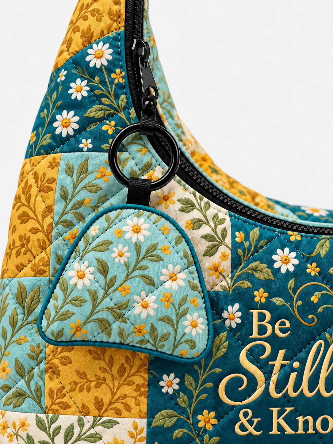 god beloved be still and know psalm 46 10 sunflower gift for her personalized quilted hobo 3