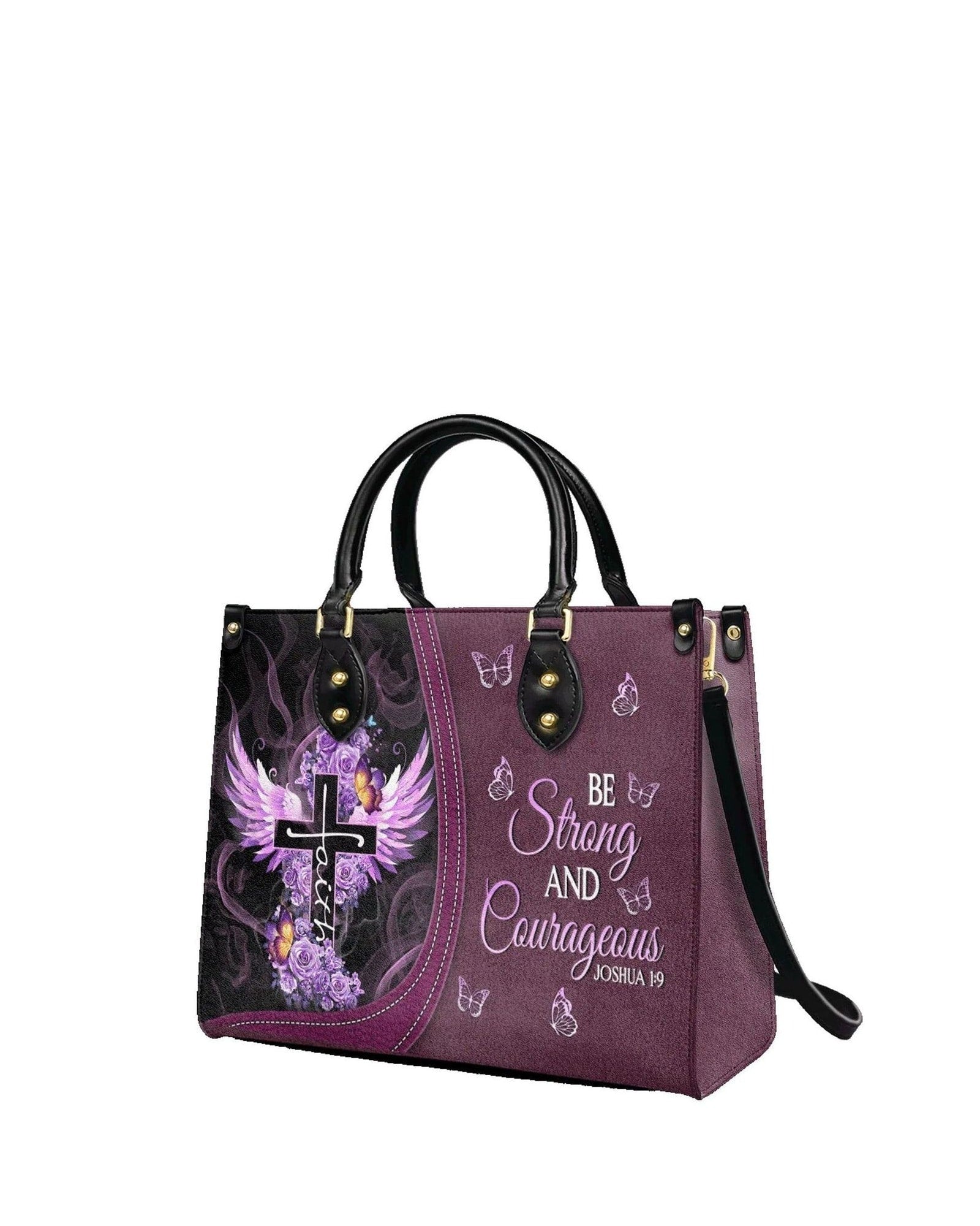 god beloved be strong and courageous joshua 1 9 scripture purse christian leather handbag