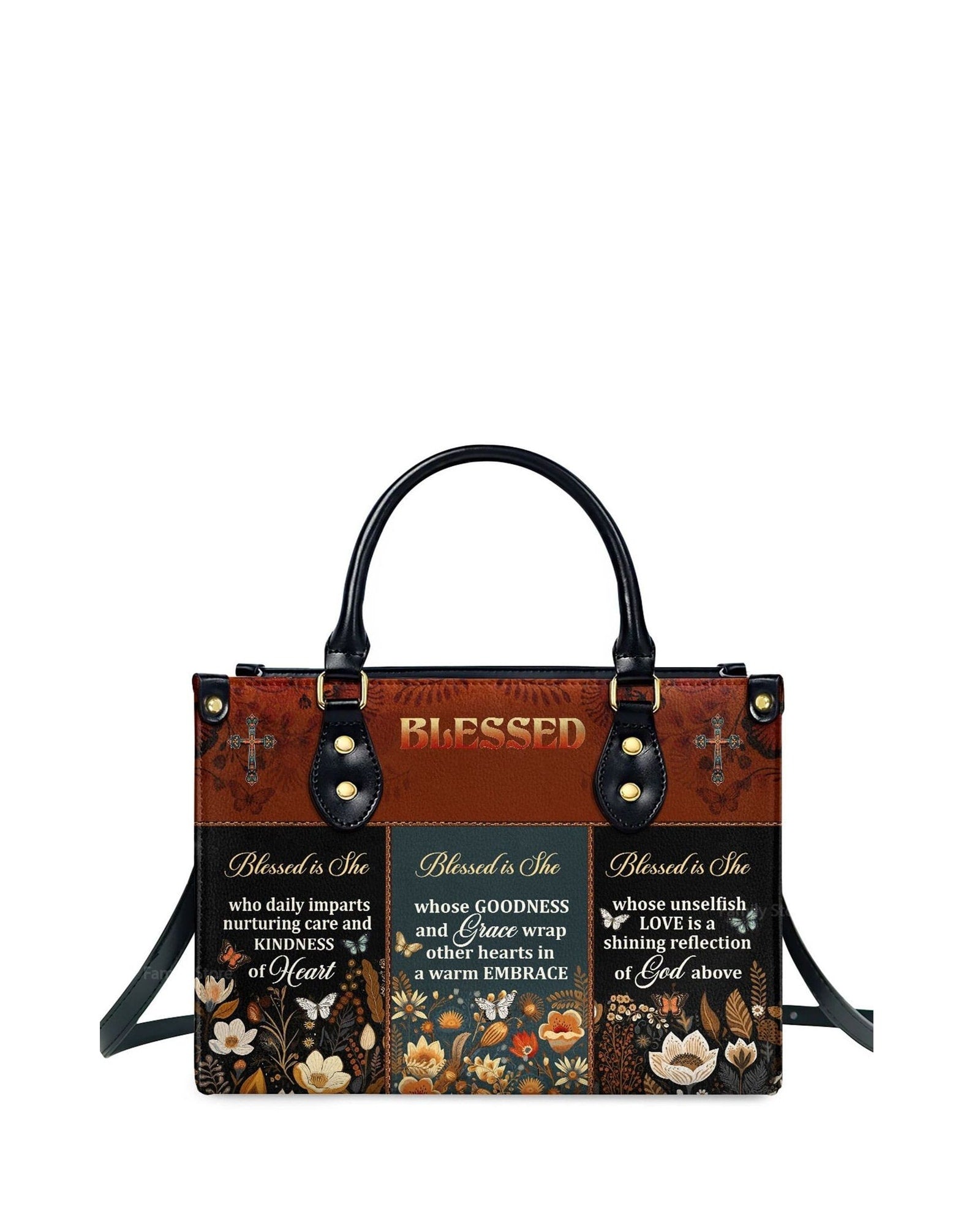 god beloved blessed is she awesome personalized leather handbag at4080955