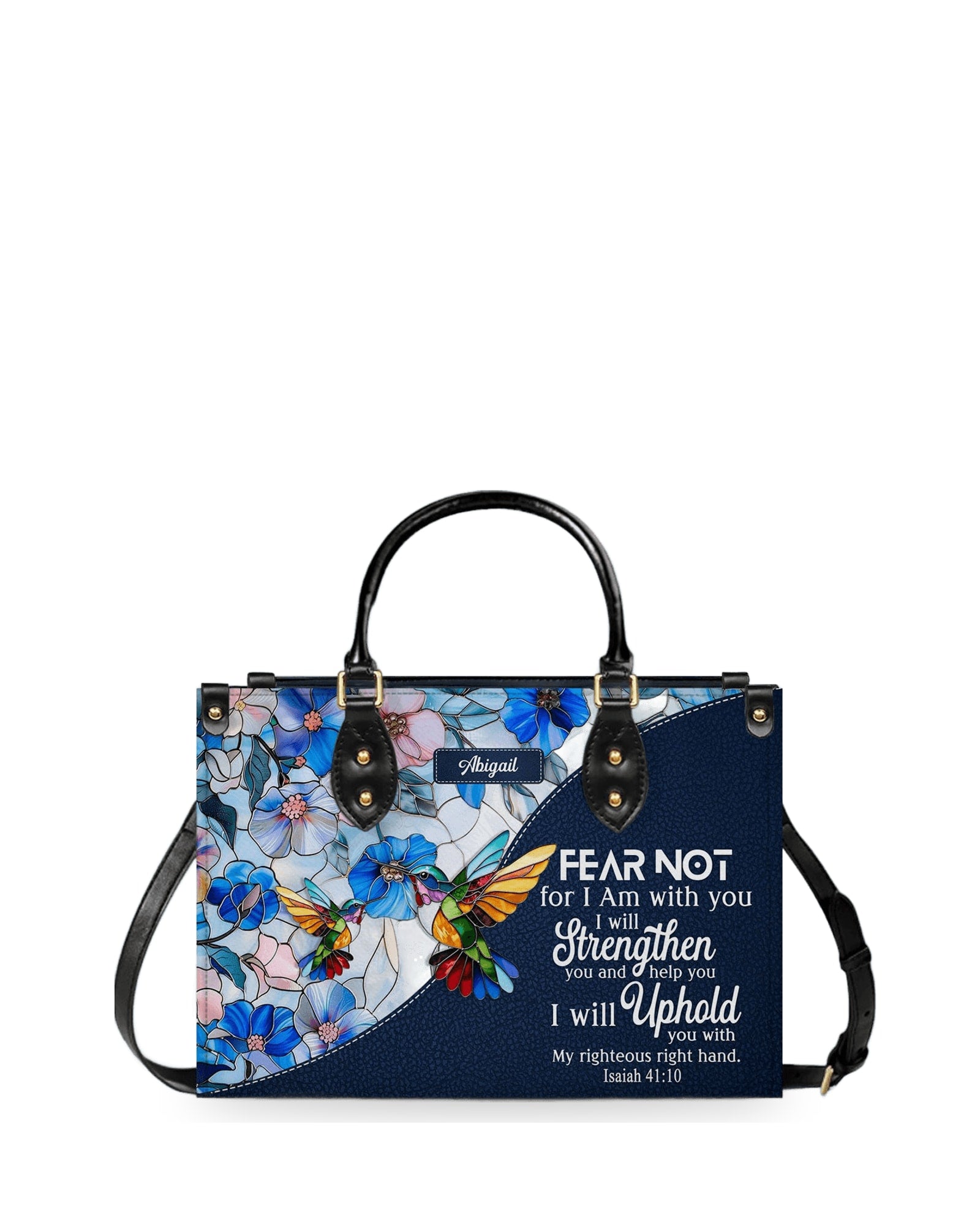 god beloved fear not for i am with you personalized leather handbag gift for her hl128