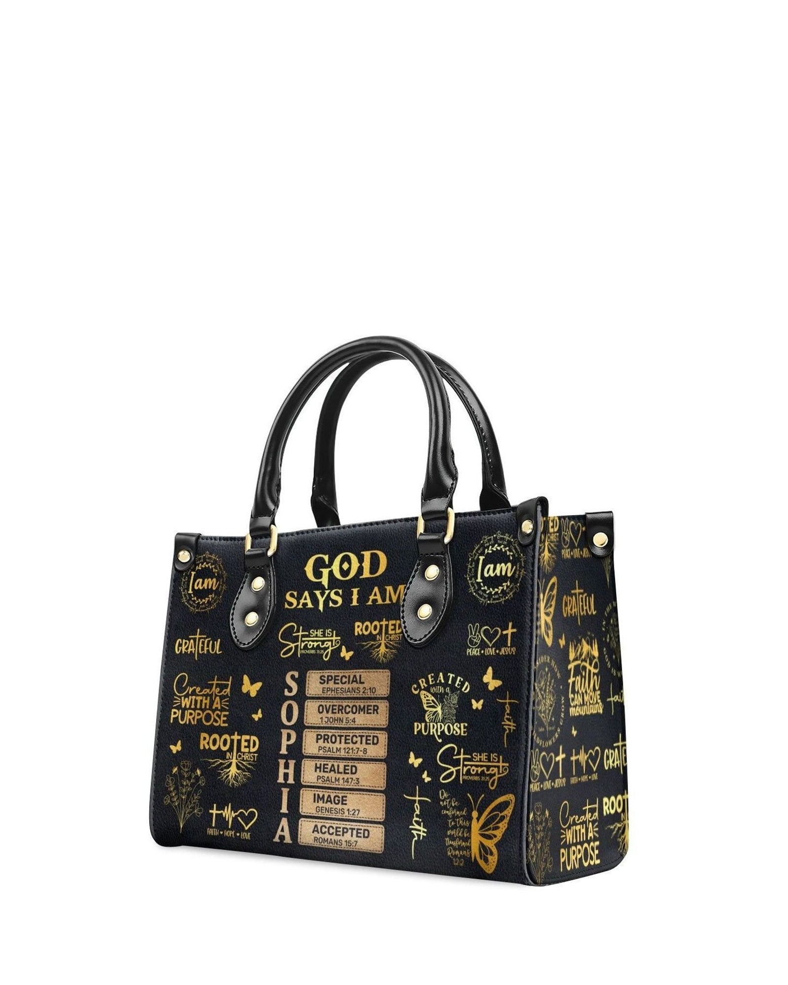 god beloved god say i am personalized leather handbag clgod06