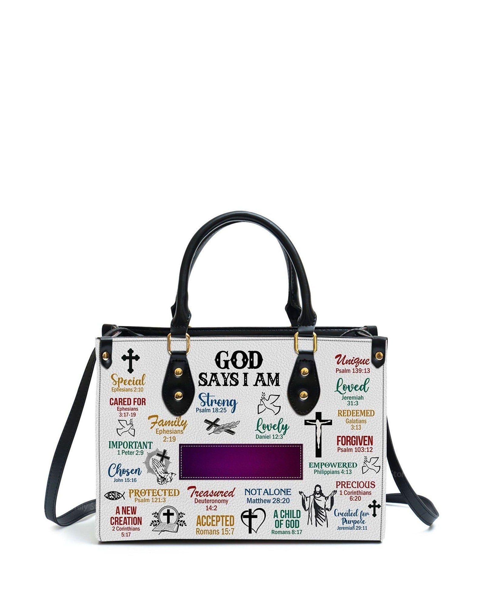 god beloved god says i am thoughtful gift for christians personalized leather handbag at4080935