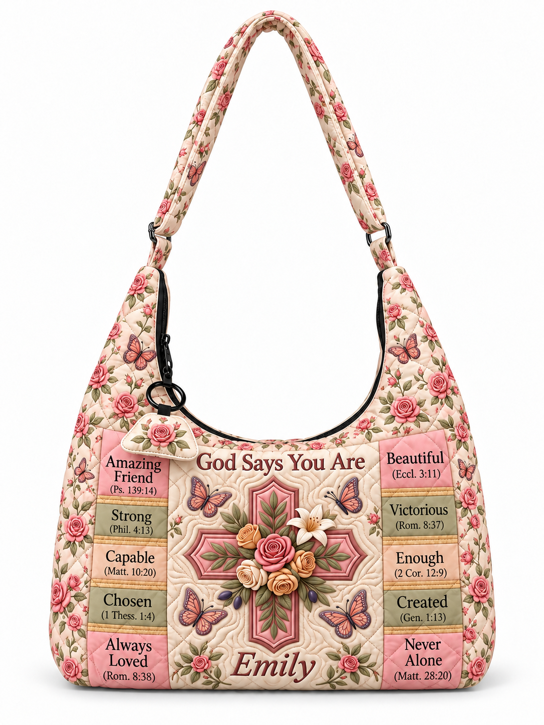 god beloved god says you are christian bible verse gift for her personalized quilted hobo 1