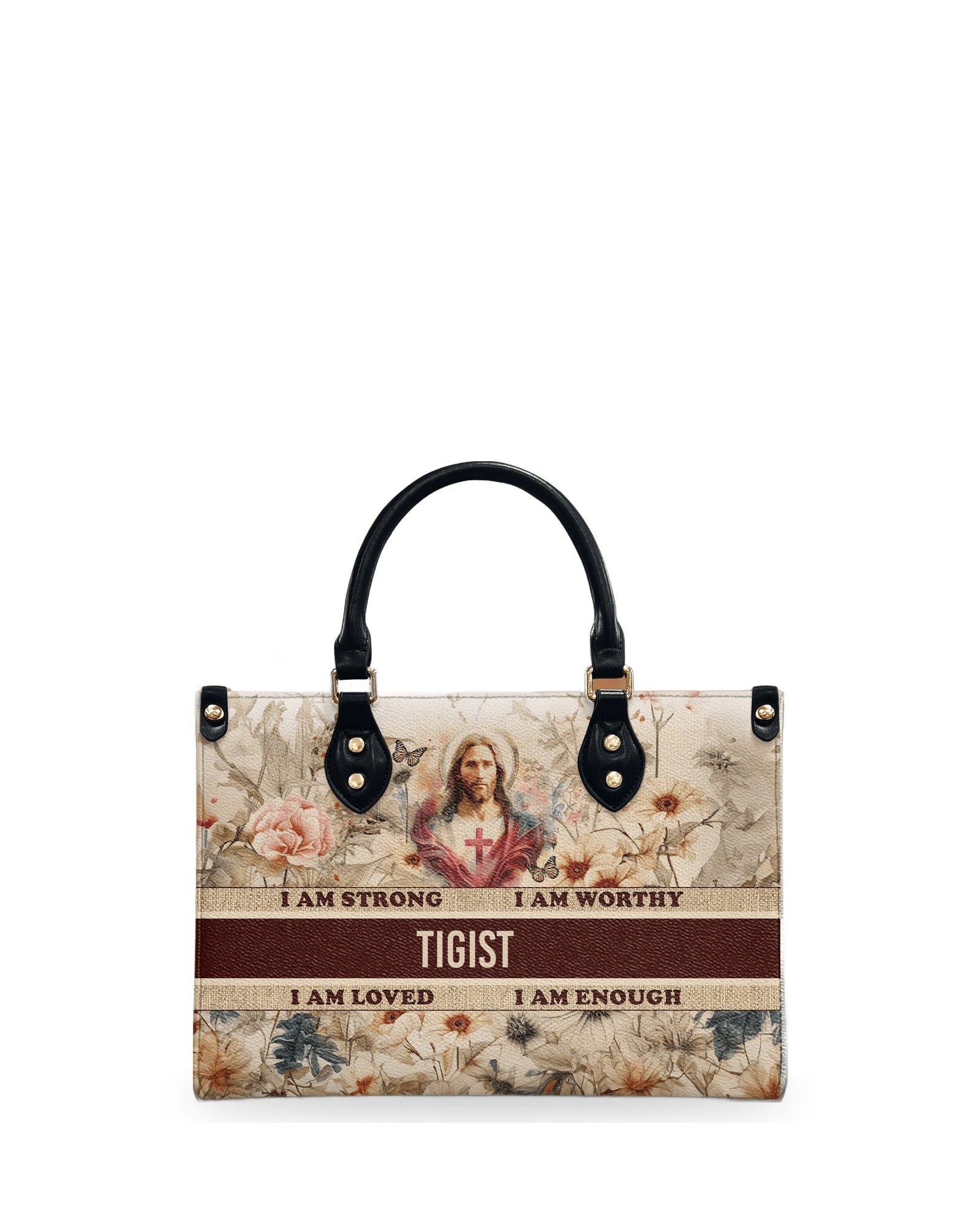 god beloved i am enough thoughtful gift for christians personalized leather handbag at4081205