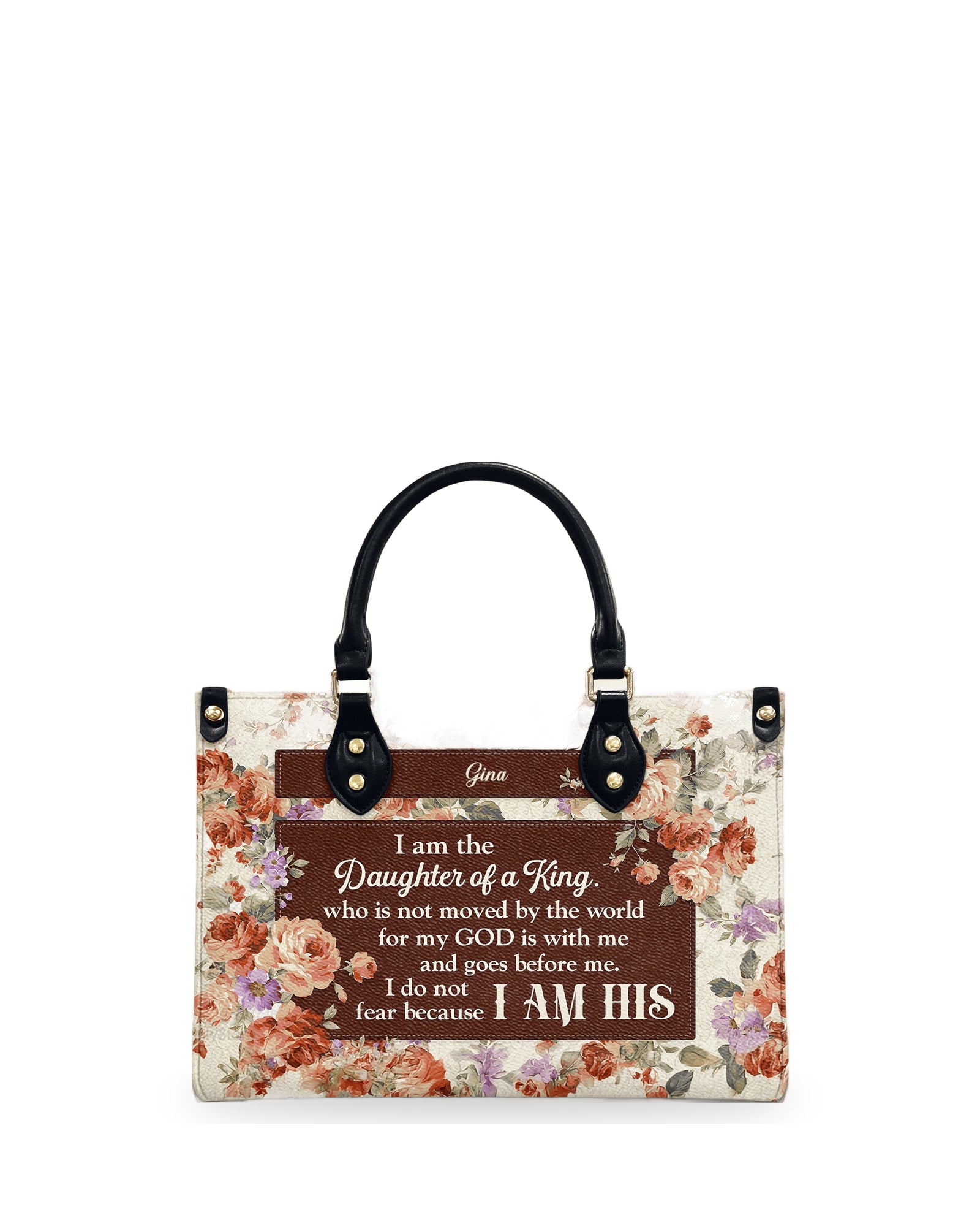 god beloved i do not fear for i am his christian personalized leather handbag at4080915