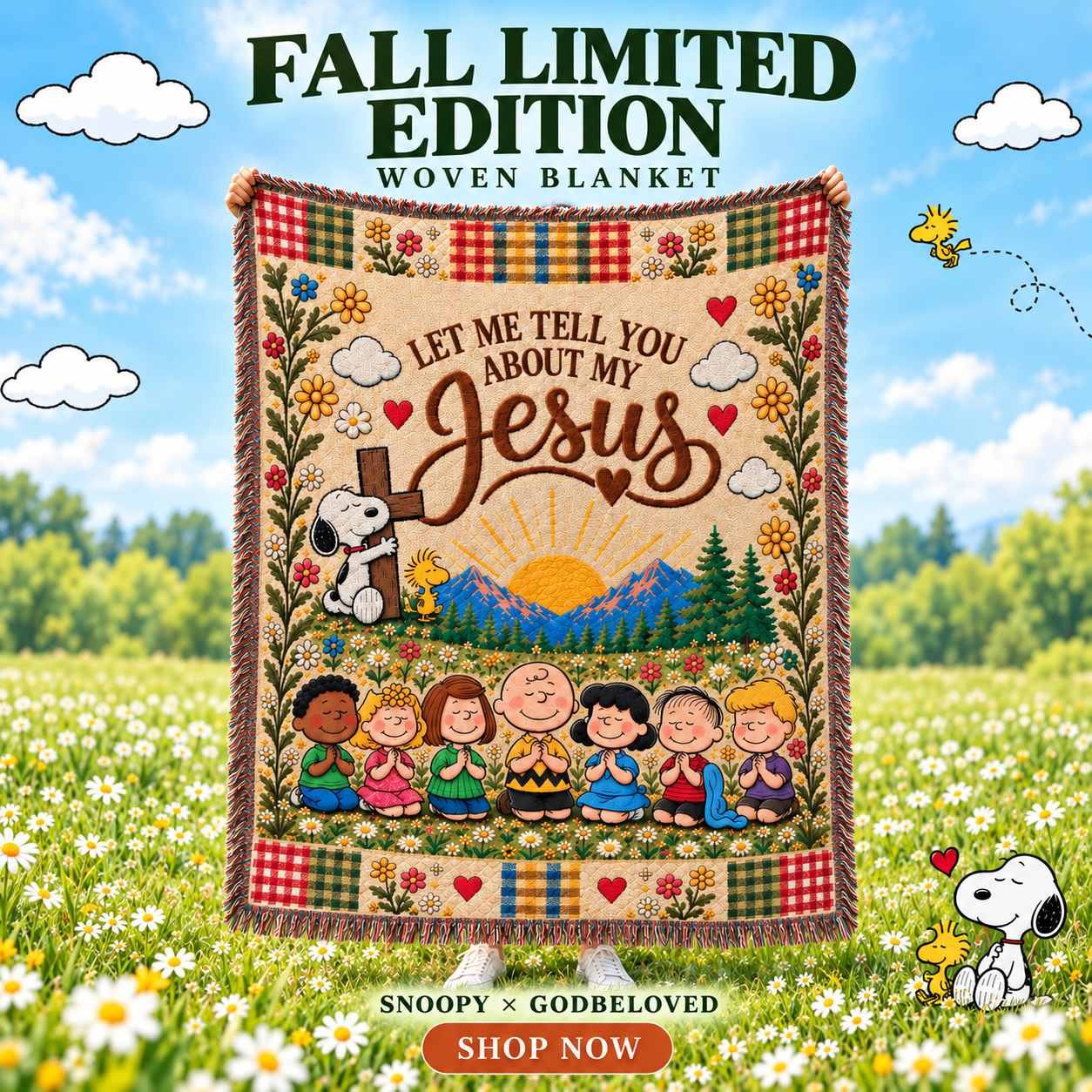 god beloved let me tell you about my jesus gift for her personalized woven blanket 2