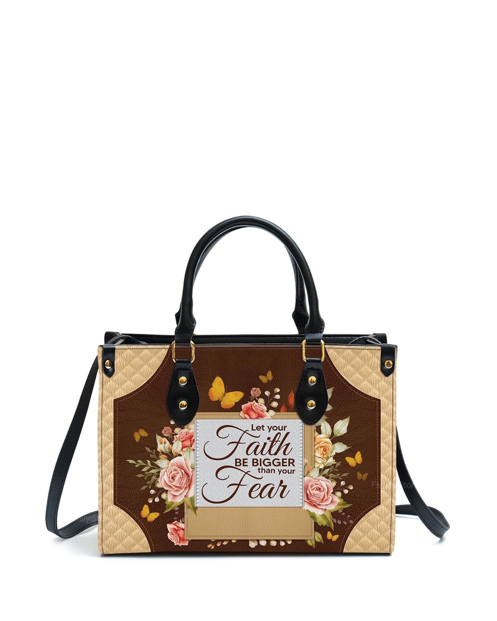 god beloved let your faith be bigger than your fear thoughtful gift for christians personalized leather handbag at4080721