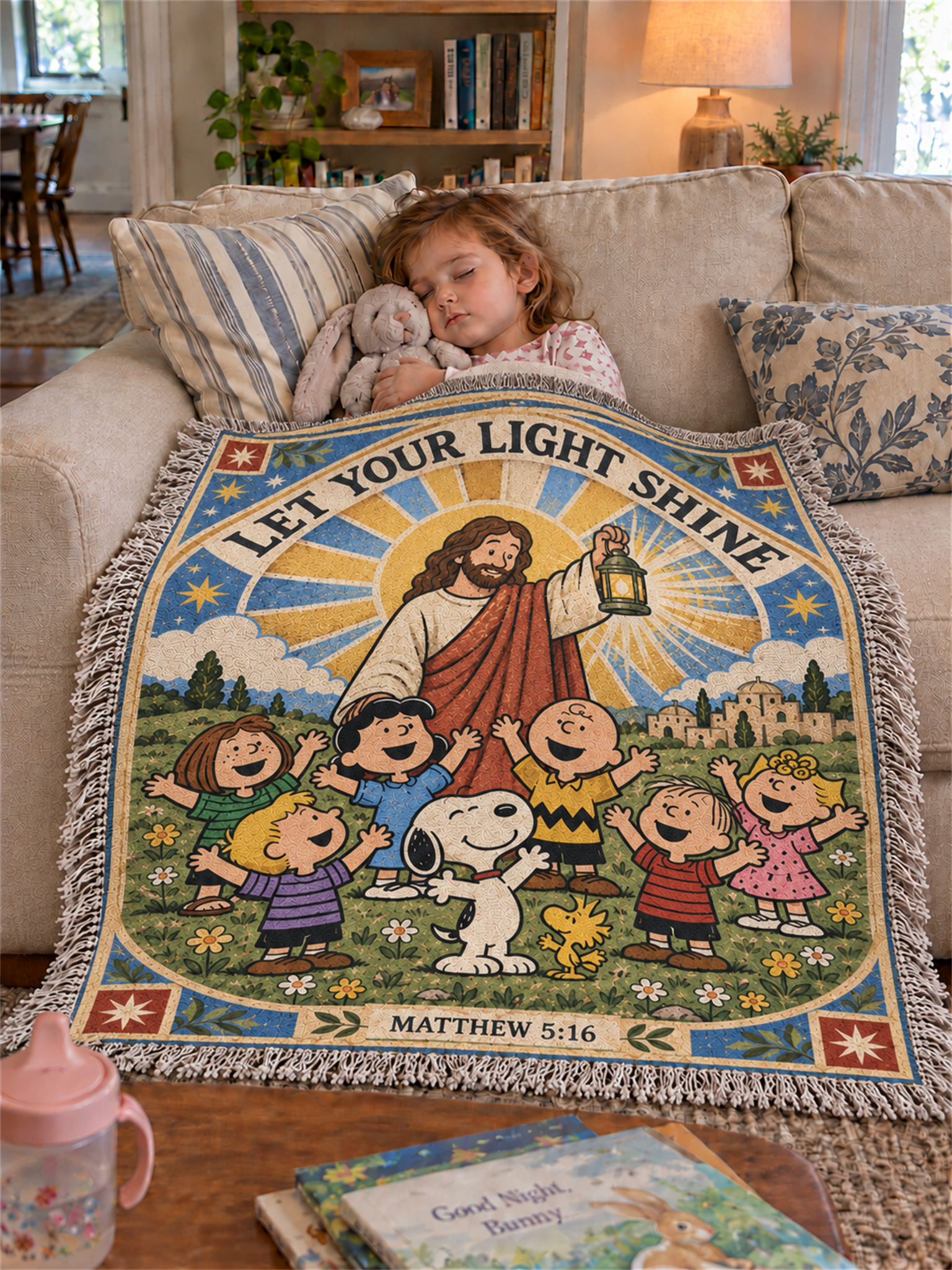 god beloved let your light shine matthew 5 16 christian gift for kids personalized woven 3