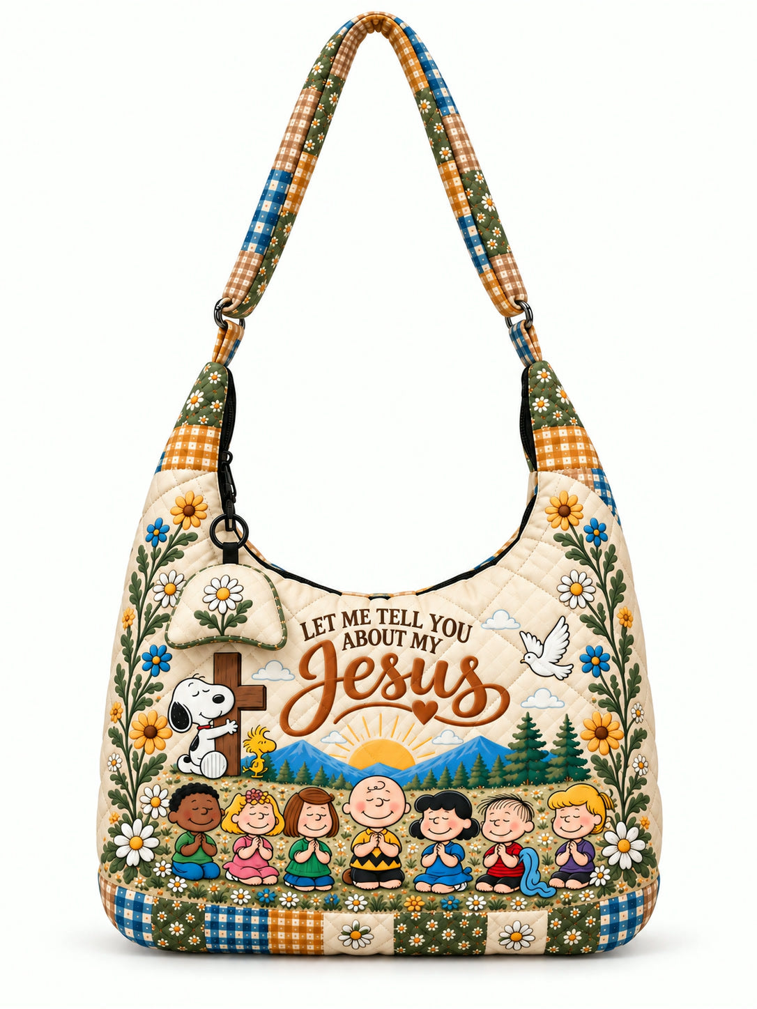 god beloved quilted hobo shoulder bag 1