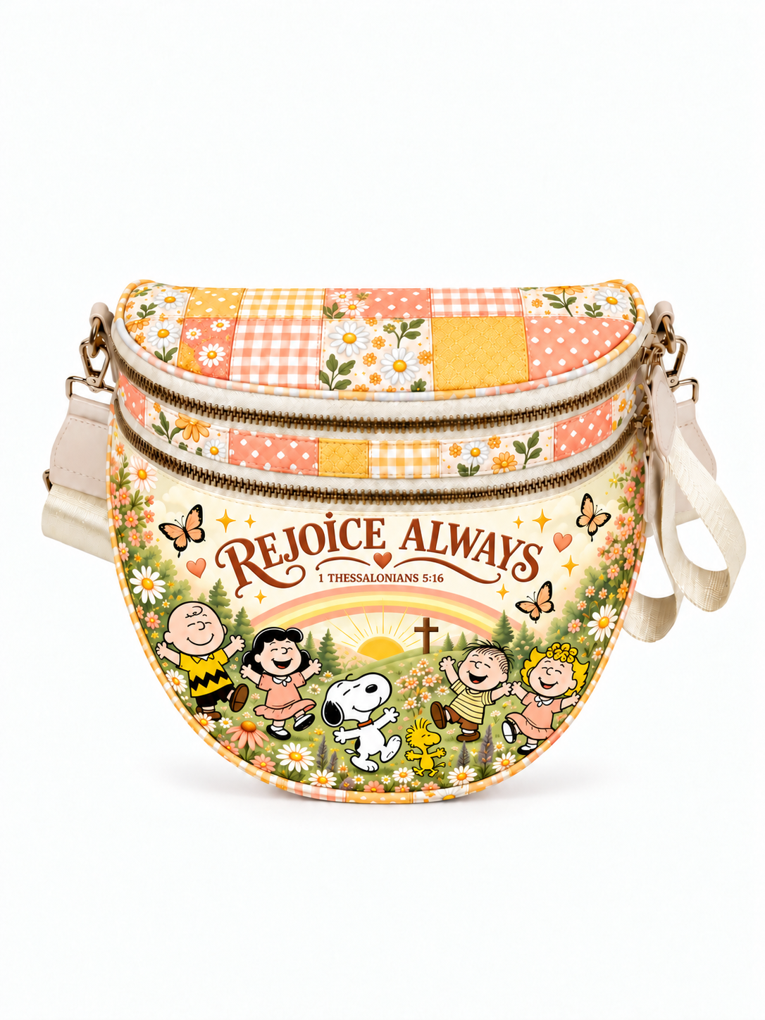 god beloved rejoice always 1 thessalonians 5 16 gift for her personalized crossbody bag butter yellow