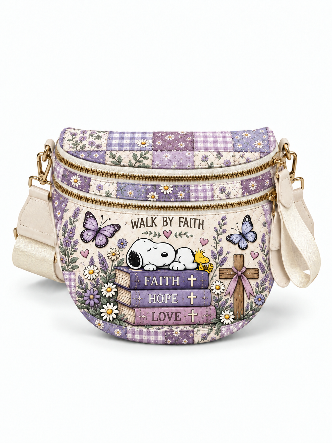 god beloved walk by faith gift for her personalized crossbody bag lavender garden