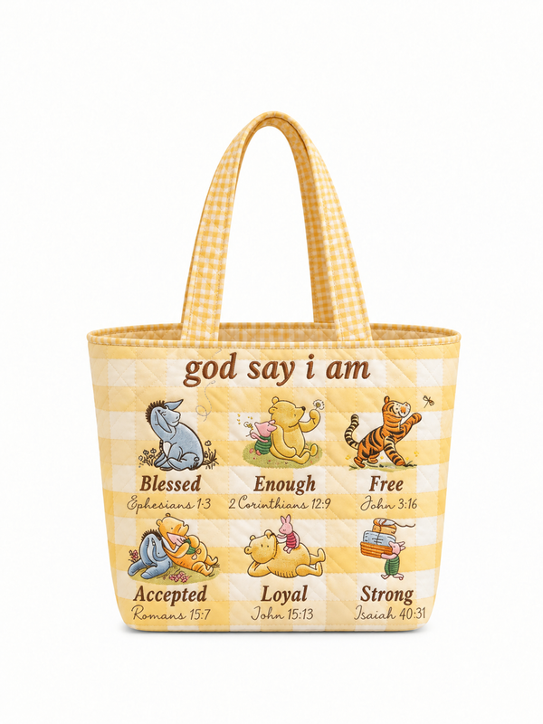 God Say I Am Gift For Her - Personalized Quilted Tote Bag