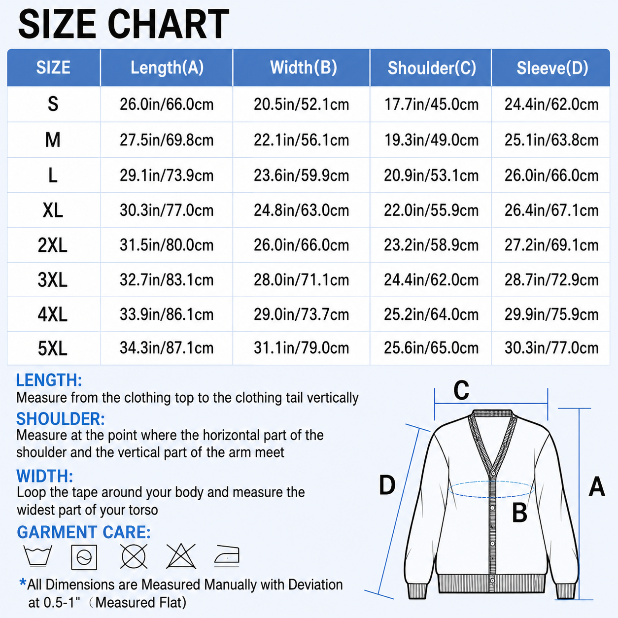 Cardigan SizeChart_07c8d44a a252 4069 85ee fff8a14b84d1