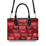 InspirationalScriptureLeatherHandbag CustomNameCHRISTIANARTBAGTote GODSaysIAmRedLeatherHandbagFamilyStore5