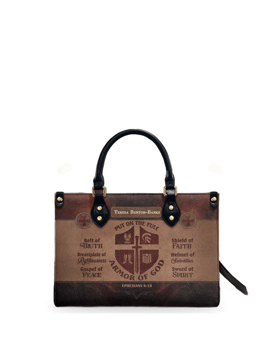 god beloved armor of god thoughtful gift for christians personalized leather handbag at4080947