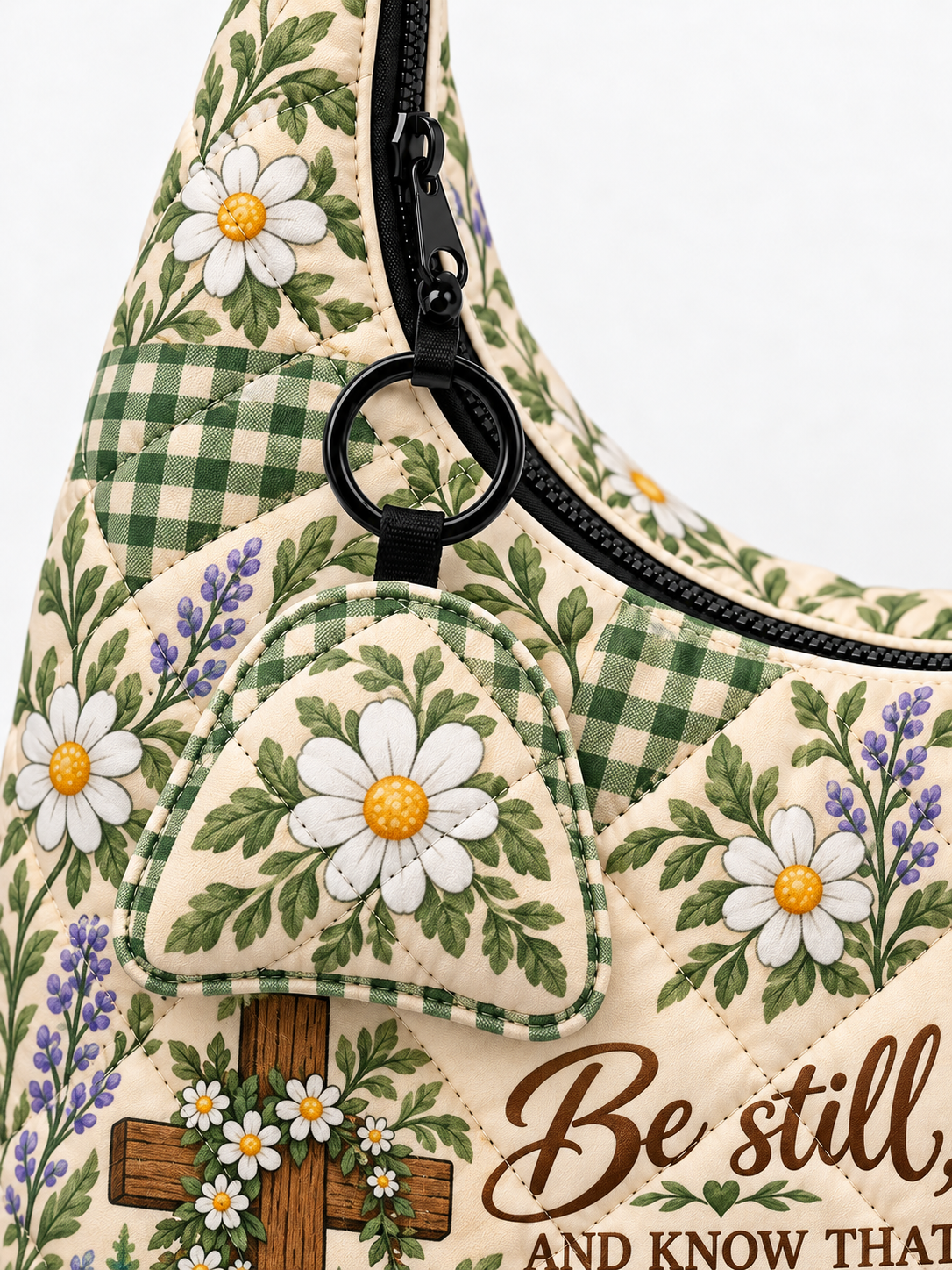 god beloved be still and know psalm 46 10 christian gift for her personalized quilted hobo 3