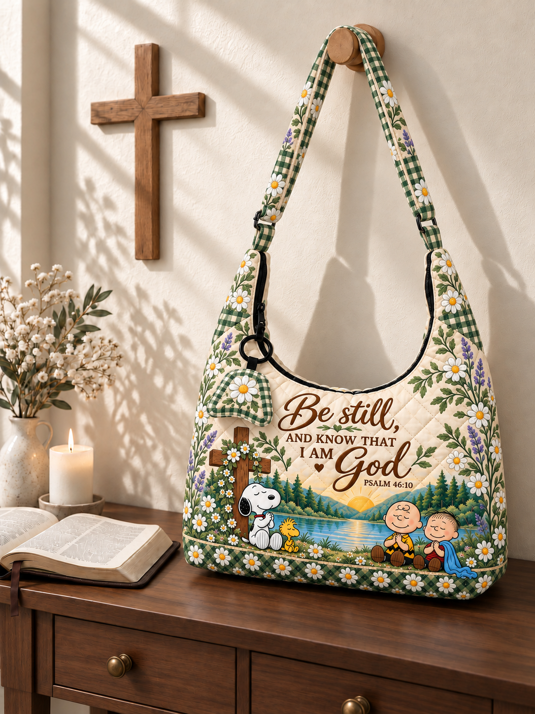 god beloved be still and know psalm 46 10 christian gift for her personalized quilted hobo 4