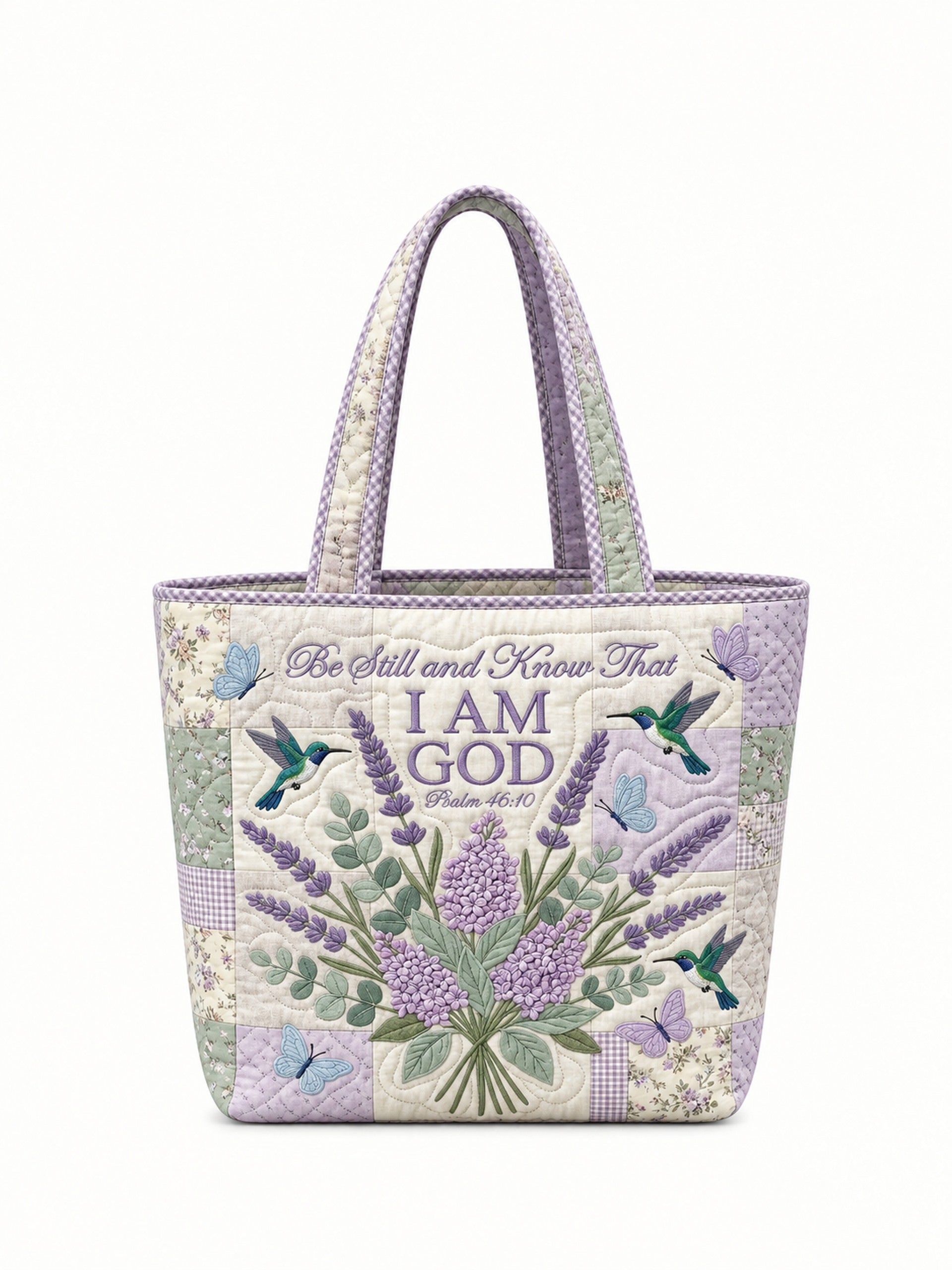 god beloved be still and know psalm 46 10 hummingbird christian gift for her personalized quilted tote bag