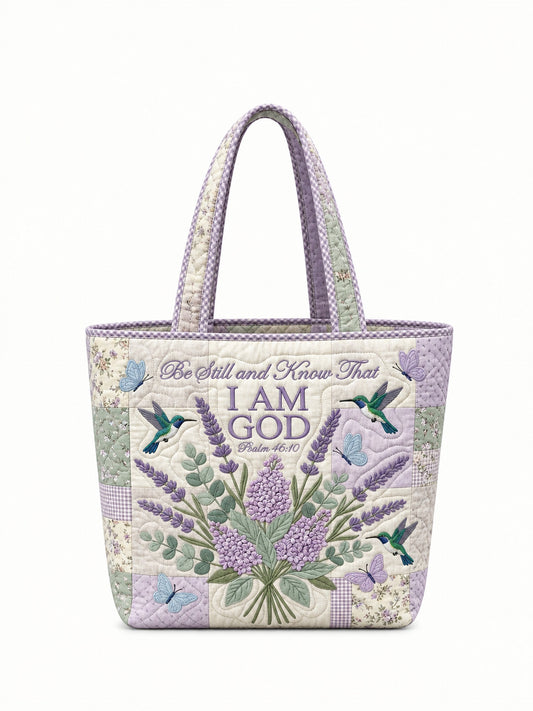 god beloved be still and know psalm 46 10 hummingbird christian gift for her personalized quilted tote bag