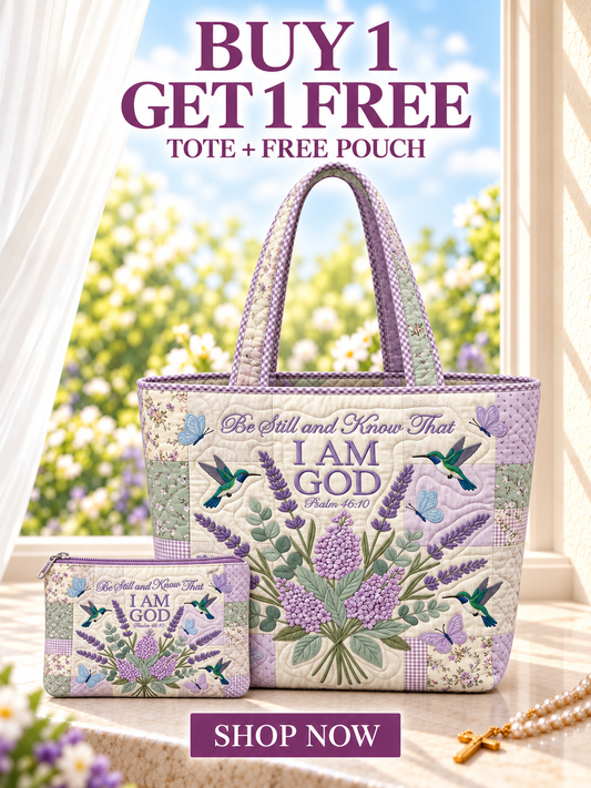 god beloved be still and know psalm 46 10 hummingbird gift personalized quilted tote bag 1