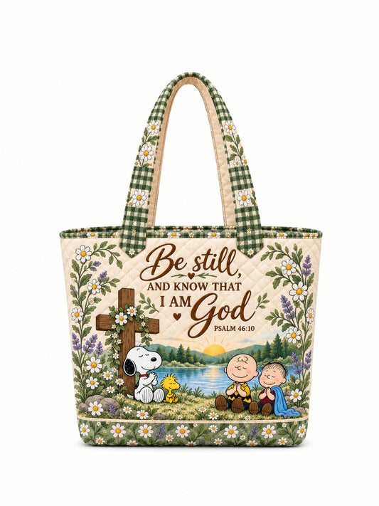 god beloved be still and know psalm 46 10 nutty gang christian gift for her personalized quilted tote bag