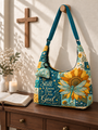 god beloved be still and know psalm 46 10 sunflower gift for her personalized quilted hobo 4