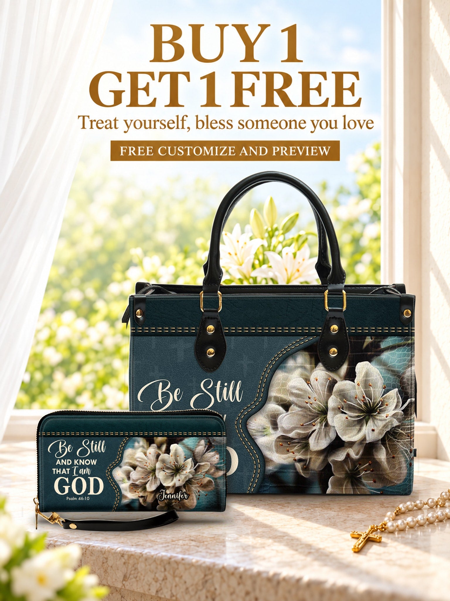 god beloved be still and know that i am god leather handbag deal buy 1 get 1 free