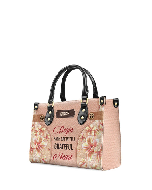 god beloved begin each day with a grateful heart beautiful personalized leather handbag at4081330