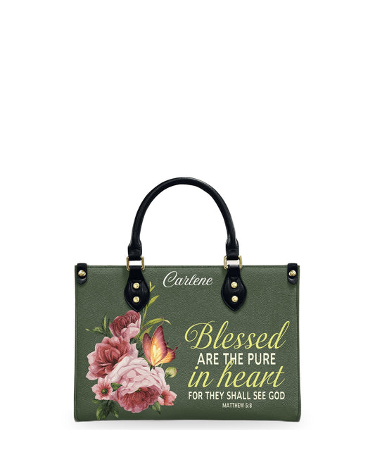 god beloved blessed are the pure in heart matthew 5 8 thoughtful gift for christians personalized leather handbag at4080845