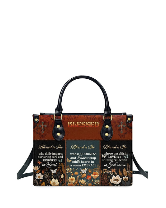 god beloved blessed is she awesome personalized leather handbag at4080955