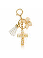 god beloved butterfly grace resin cross bag charm cream