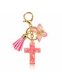 god beloved butterfly grace resin cross bag charm pink