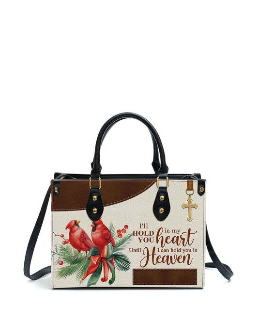 god beloved cardinal bird i ll hold you in my heart unique personalized leather handbag at4081401