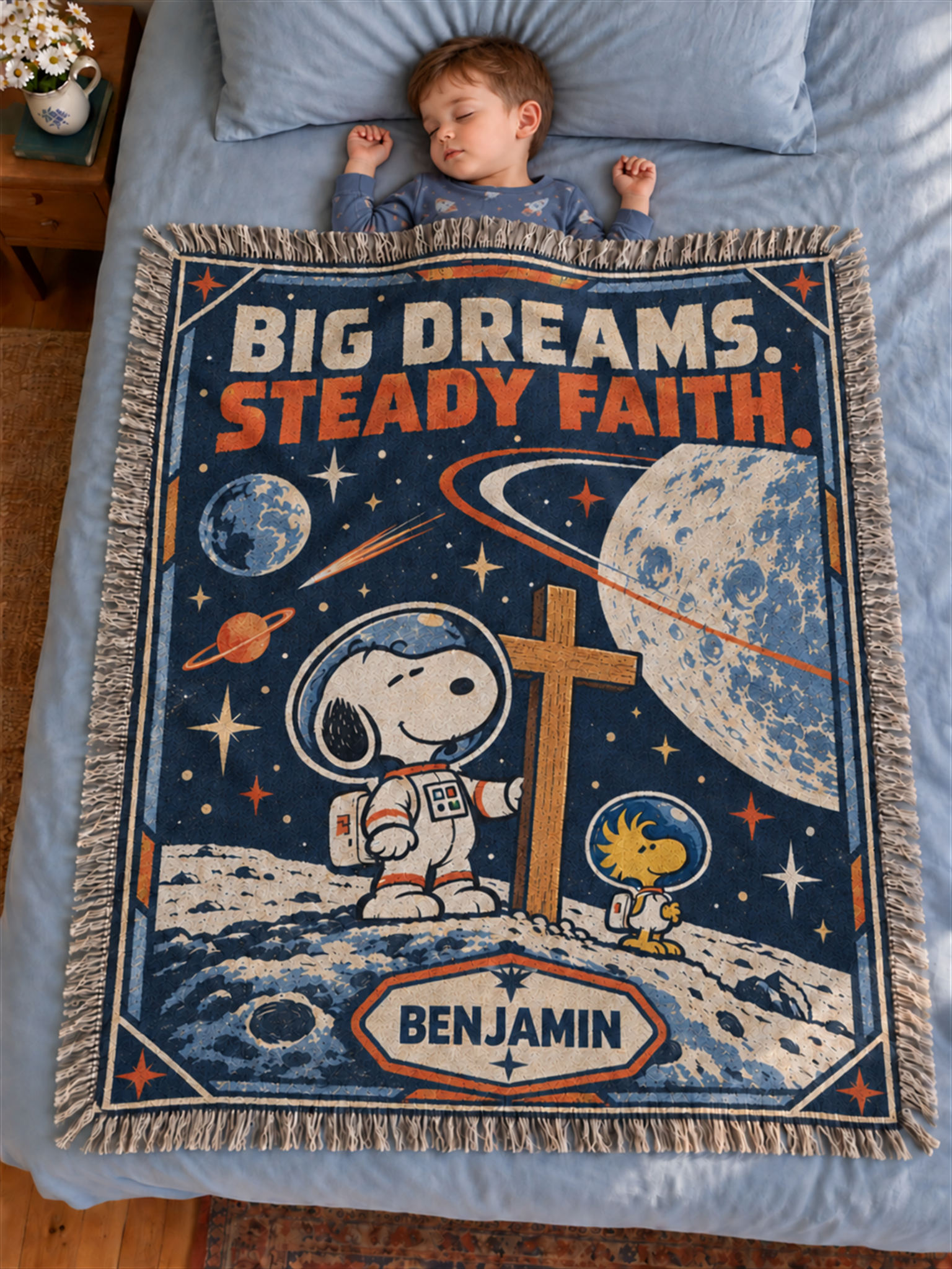 god beloved custom name big dreams steady faith astronaut christian gift for kids 2