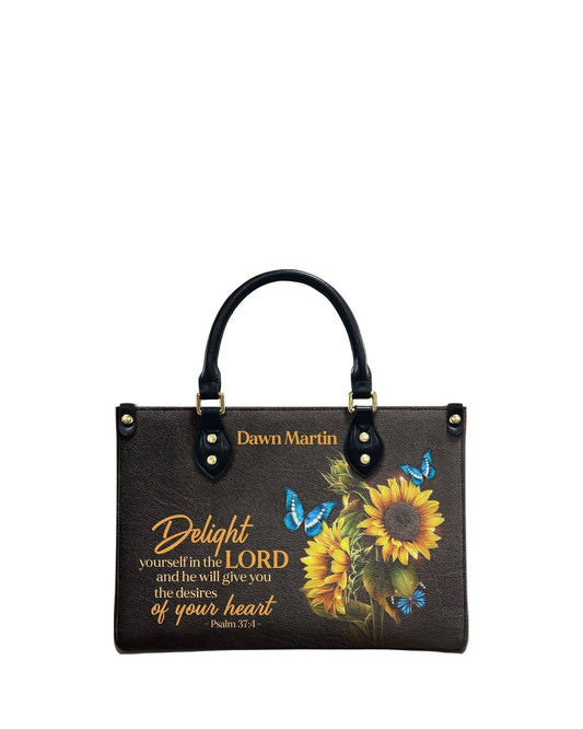 god beloved delight yourself in the lord personalized leather handbag