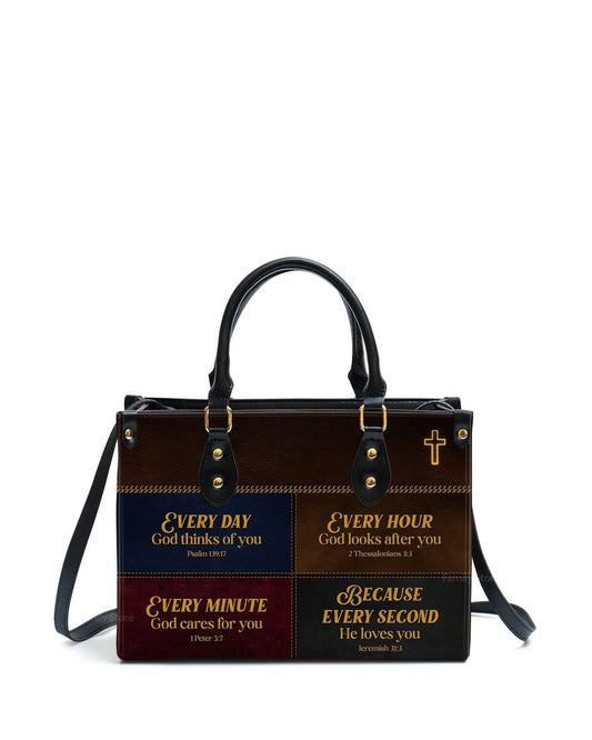 god beloved everyday god thinks of you thoughtful gift for christians personalized leather handbag at4080931