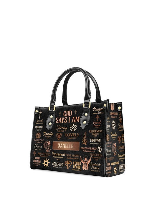 god beloved god says i am bible verses religious personalized leather bag christian gift for black women hd95
