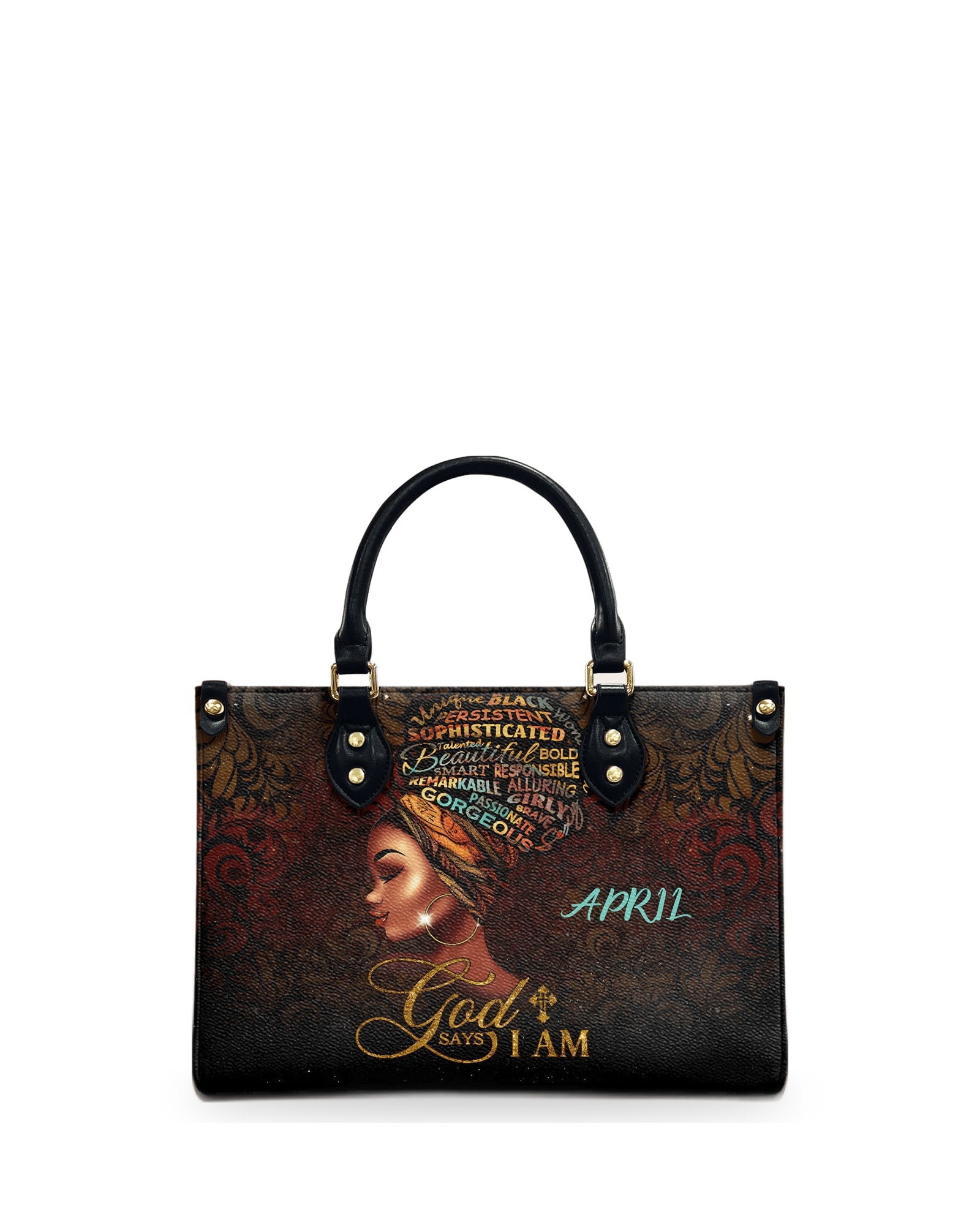 god beloved god says i am black african personalized leather handbag at4080904