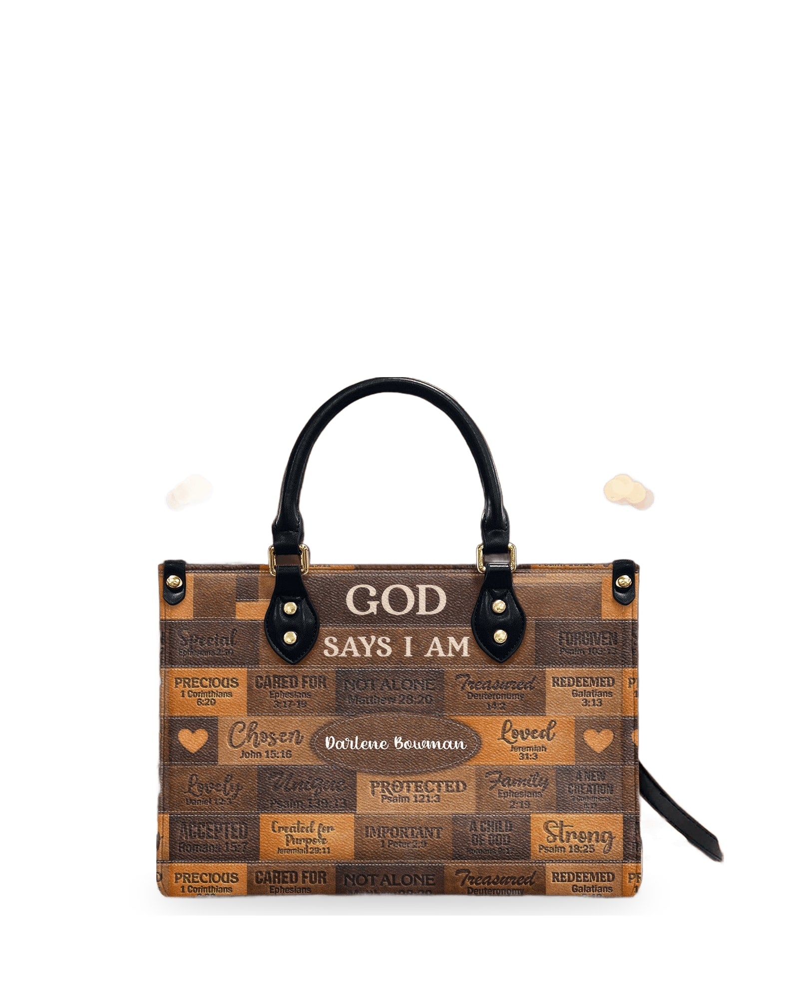 god beloved god says i am personalized leather handbag at4080902