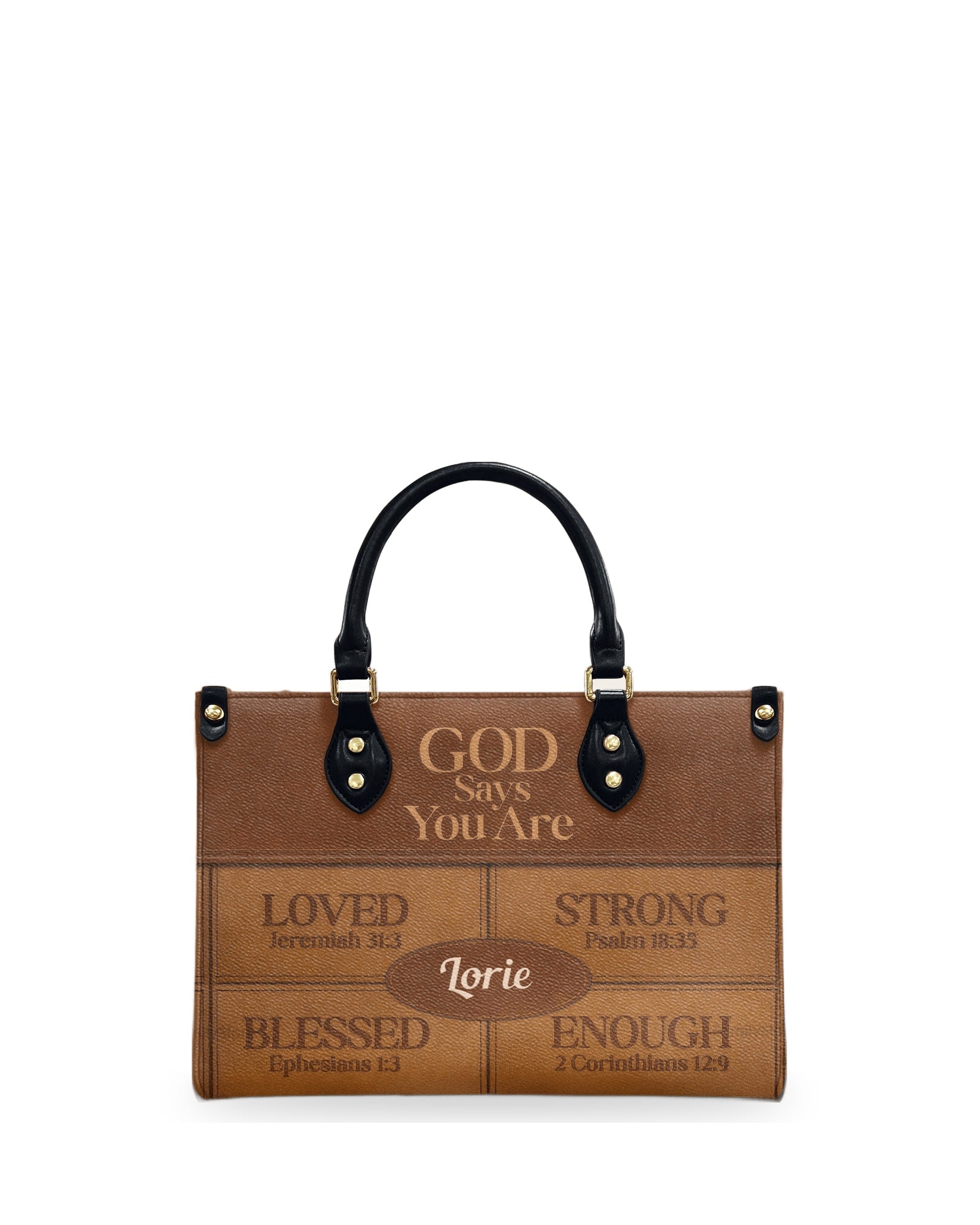 god beloved god says i am unique personalized leather handbag at4080905