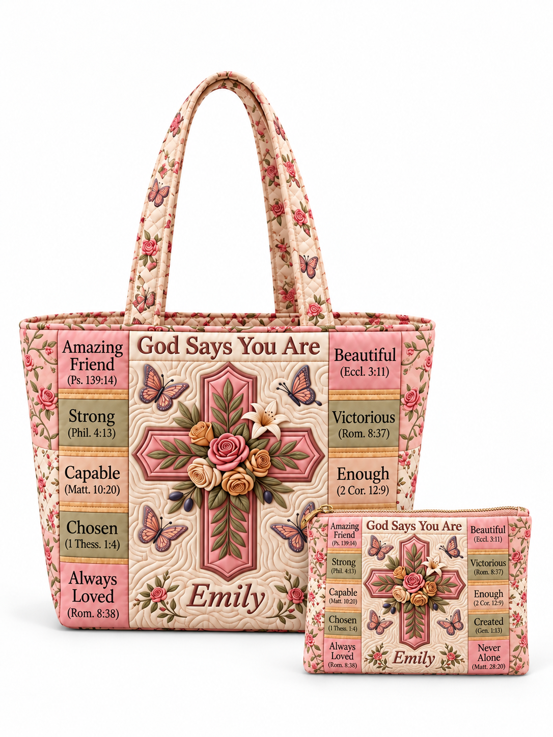 god beloved god says you are bible verse gift for her personalized quilted tote bag buy 1 2