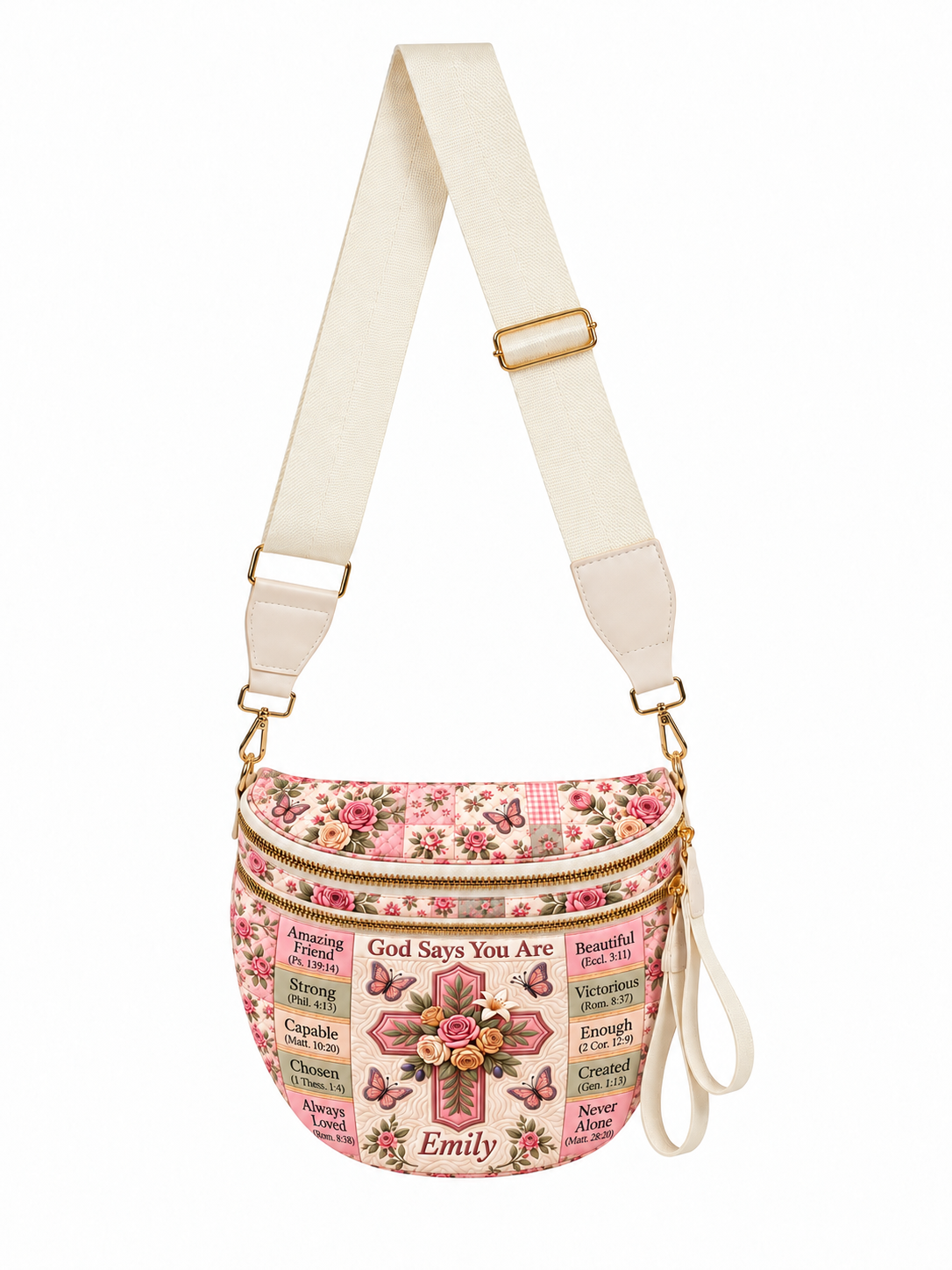 god beloved god says you are christian bible verse gift for her personalized crossbody bag 2
