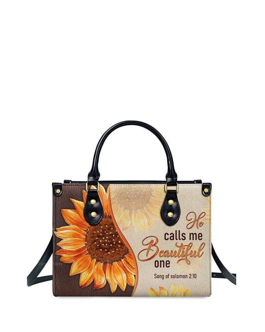 god beloved he calls me beautiful one fancy sunflower thoughtful gift for christians personalized leather handbag at4080743