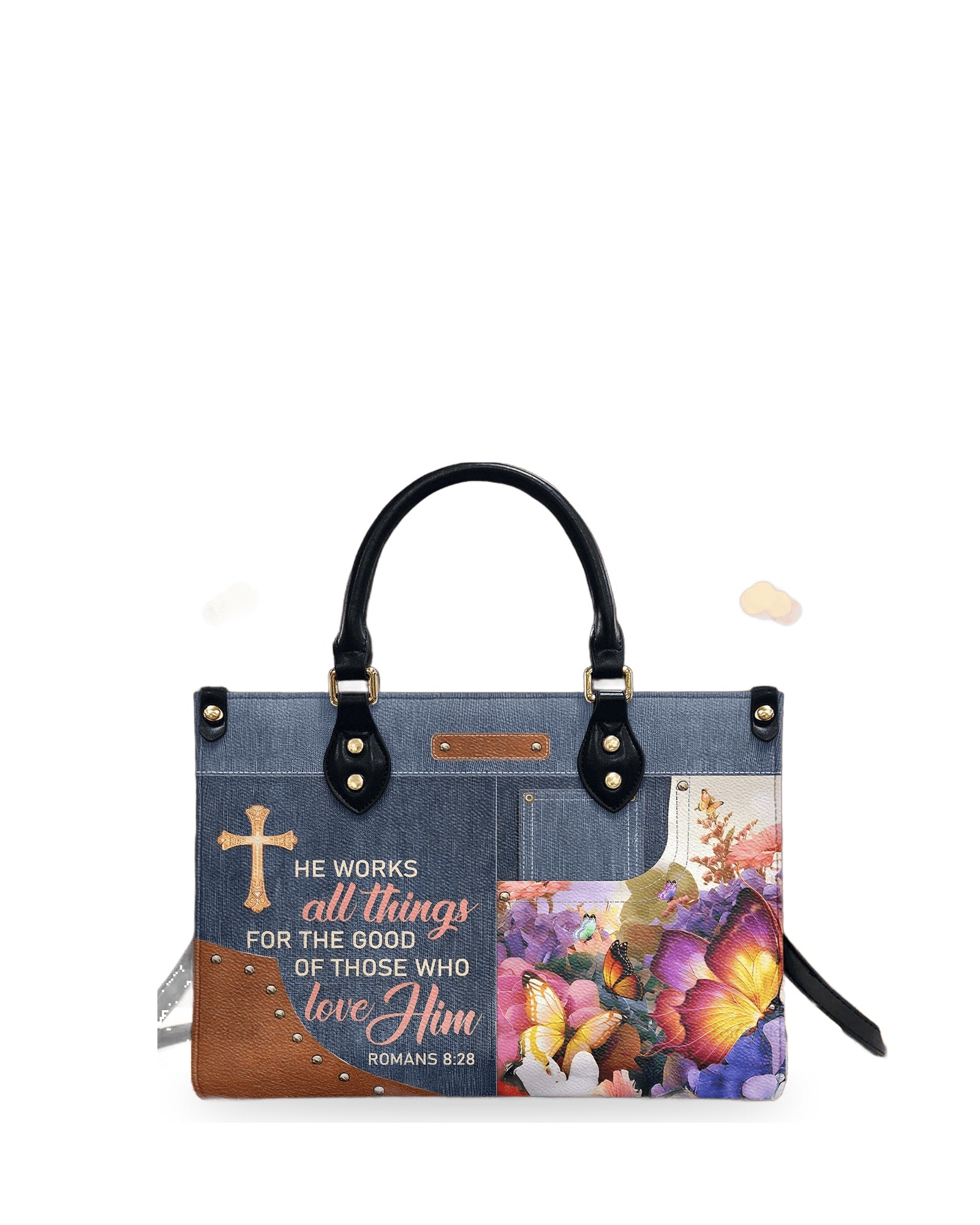 god beloved he works all things for the good of those who love him personalized leather handbag at4080712