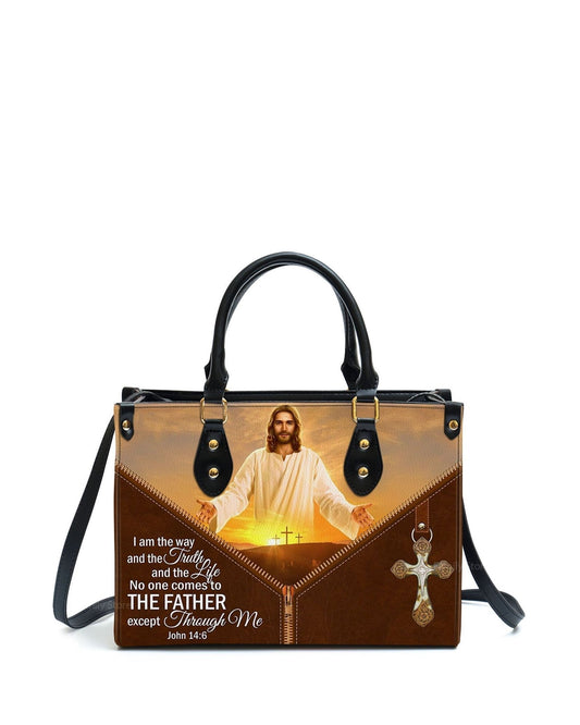 god beloved i am the way and the truth and the life personalized leather handbag