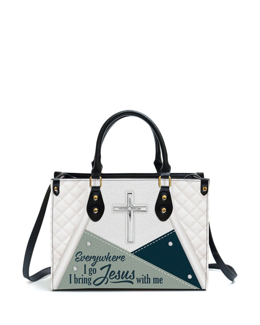 god beloved i bring jesus with me personalized leather handbag
