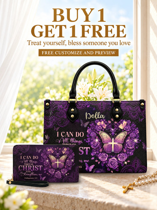 god beloved i can do all things philippians 4 13 leather handbag deal free wallet buy 1 get 1 free